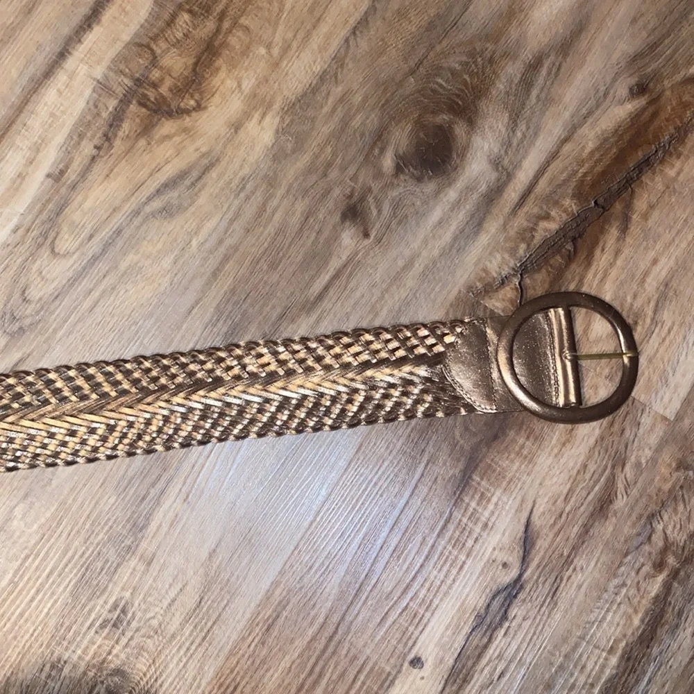 Y2K Genuine Leather Wide Woven Belt